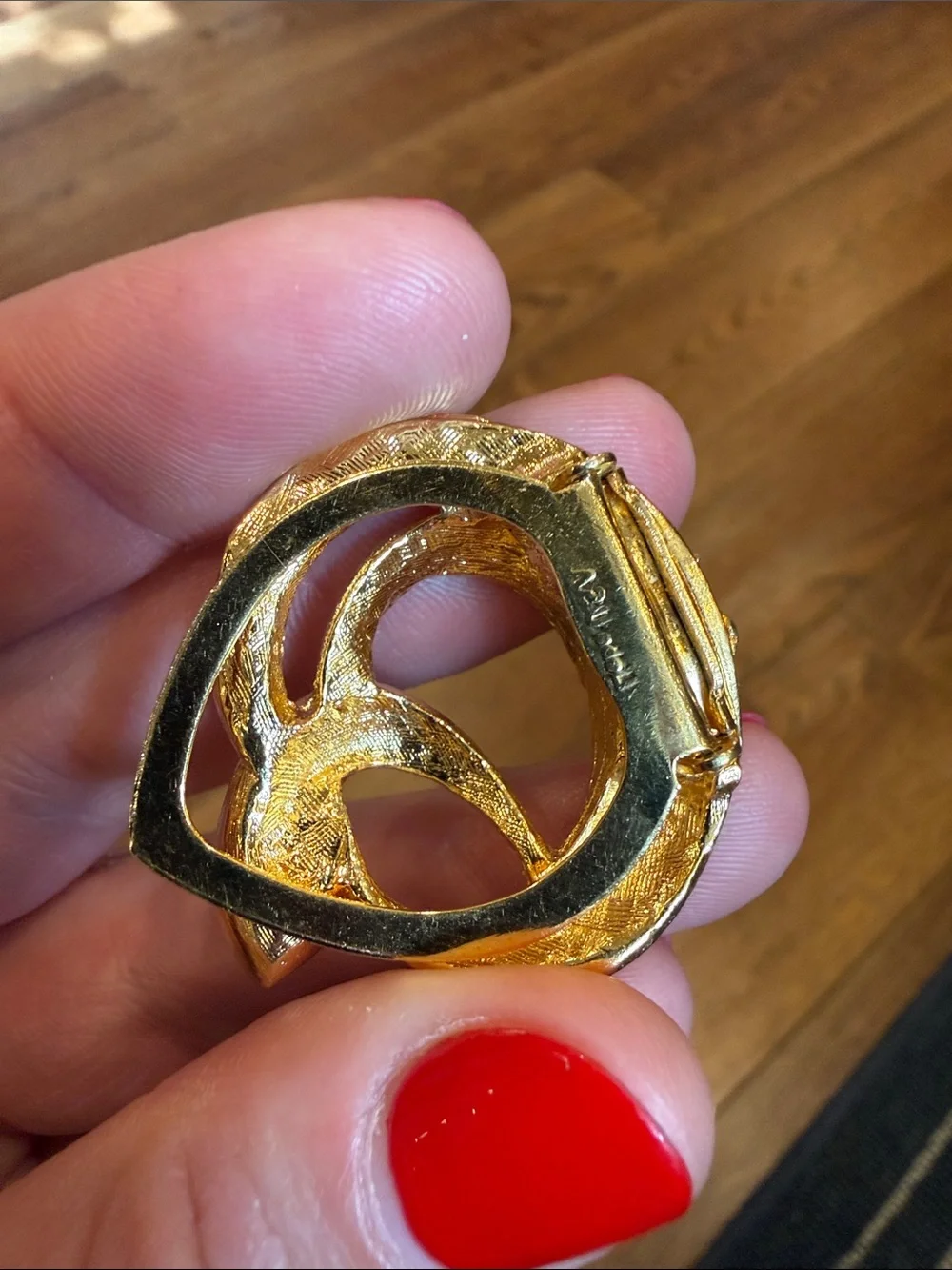 Vintage Lieba Gold-Tone Pearl Accent Brooch